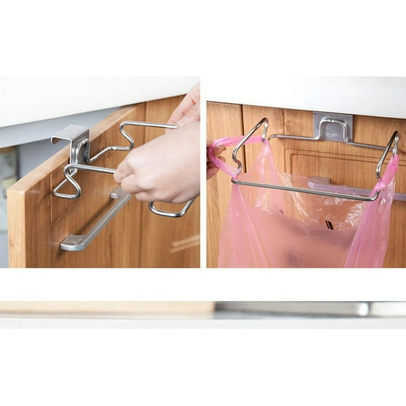 Garbage Bag Holder Over The Door Hanging Mounted Cabinet Under Sink Trash Stand Holiday Savings Gifts
