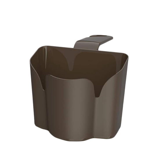 Garbage Bin Car Trash Bag Hanging Multi-Function Portable Phone Paper Snacks Glass Water Seat Hook Storage Box Trash Can Bucket (Brown)
