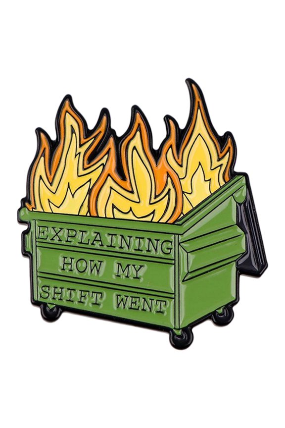 Garbage Bin Quote Pin Badge – Humorous Retro-Style Enamel Lapel Pin for Clothing, Bags & Gifts – 1.25 Inch Metalå¾½ç«