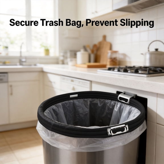 Garbage Can Bands,Cord Lord Design,Adjustable Large Trash Can Rubber Bands,Trash Cans Multifunction Bands,Heavy-Duty Trash Bag Bands Elastic Bands for Kitchen Tables Picnic Party (Black)
