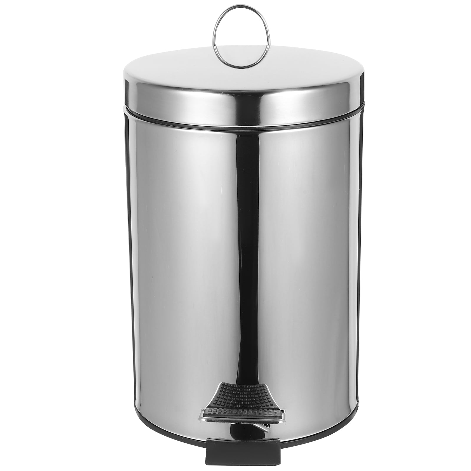 Garbage Can Kitchen Wastebasket Trash Round Household Stainless Steel