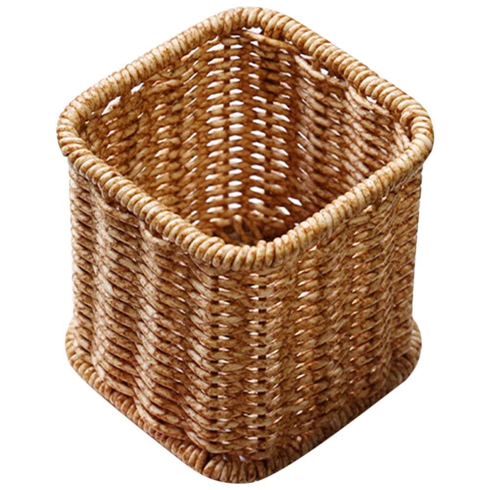 Garbage Can Schools Supplies Woven Pencil Holder Pen Storage Cup