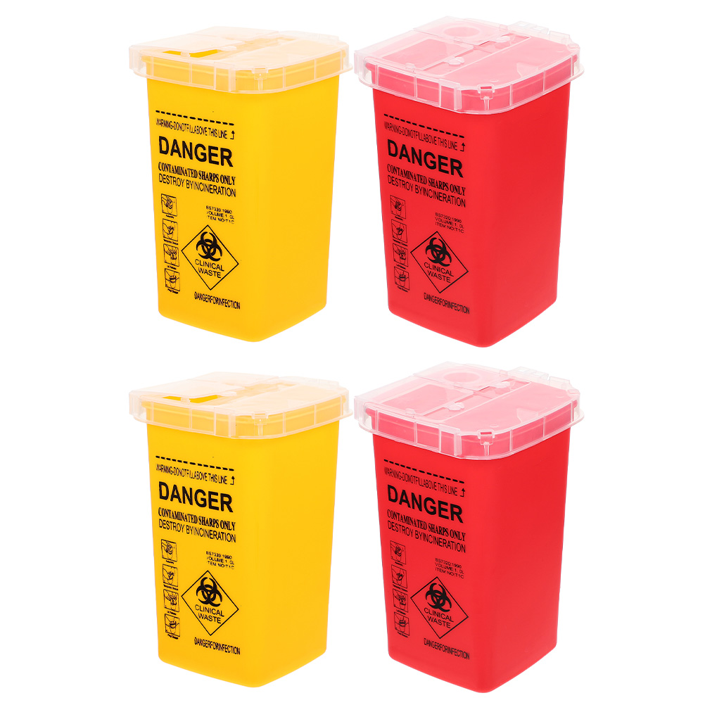 Garbage Can Sharps for Salon Razor Blades Men Multifunction Disposal Container Thickened Red