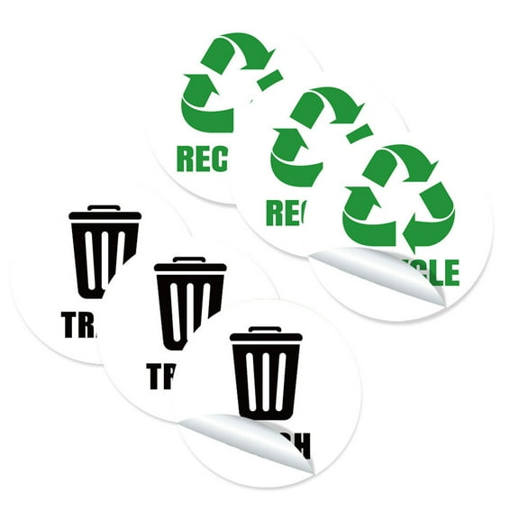Supvox Trash Can Decals Reusable PVC Assorted Color for Home and Public Places