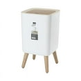 thumbnail image 1 of Garbage Can with Press Top Lid Modern Waste Basket Plastic Trash Bin Suitable for Kitchen Bathroom Dog Proof Trash Can, 1 of 16