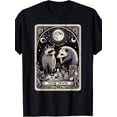thumbnail image 1 of Garbage Crew Tarot Possum Wizardry Goth Possum Raccoon T-Shirt, The Ideal Christmas Gift, Black Casual Short-Sleeved Crew Neck T-Shirt Sizes S To 3XL, 1 of 5