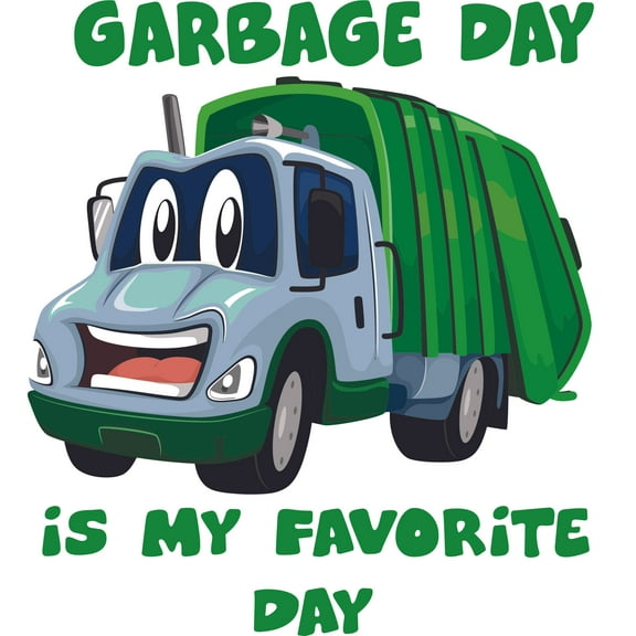 Garbage Day Favorite Day Cartoon Decors Wall Sticker Art Design Decal for Girls Boys Kids Room Bedroom Nursery Kindergarten House Fun Home Decor Stickers Wall Art Vinyl Decoration (20x20 inch)