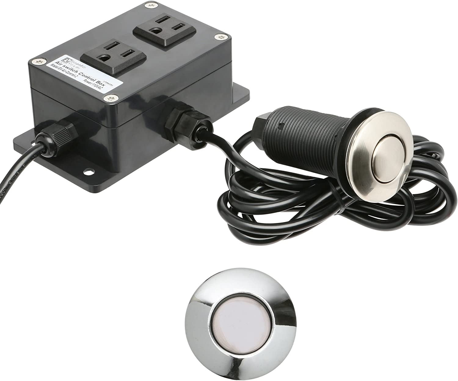 Essential Values Dual Outlet Garbage Disposal Switch (Chrome) Made in