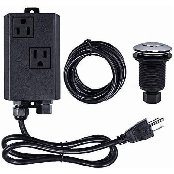 Garbage Disposal Air Switch Kit Dual Outlet Sink Top Waste Disposal Stainless Steel On/Off Air