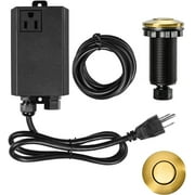 Garbage Disposal Air Switch Kit Single Outlet Sink Top Waste Disposal Long Stainless Steel Brushed Gold On/Off Air Button Food and Waste Disposals Part by Etoolcity