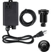 Garbage Disposal Air Switch Kit Single Outlet Sink Top Waste Disposal Short Stainless Steel Black On/Off Air Button Food and Waste Disposals Part by Etoolcity