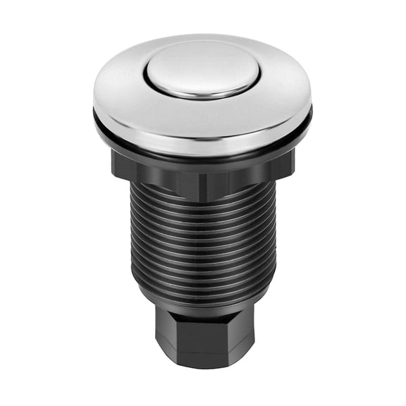 Garbage Disposal Air Switch Kit, Sink Top Push Button Switch for Waste Disposal, 1.25-1.38 Inch Hole, Stainless Steel, 4.92ft Tube, Compatible with Most Disposals