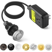 Garbage Disposal Air Switch Kit Sink Top Waste Disposal Long Stainless Steel Brushed Nickel On/Off Air Button Food and Waste Disposals Part by Etoolcity, UL Listed