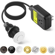 Garbage Disposal Air Switch Kit Sink Top Waste Disposal Long Stainless Steel White On/Off Air Button Food and Waste Disposals Part by Etoolcity, UL Listed
