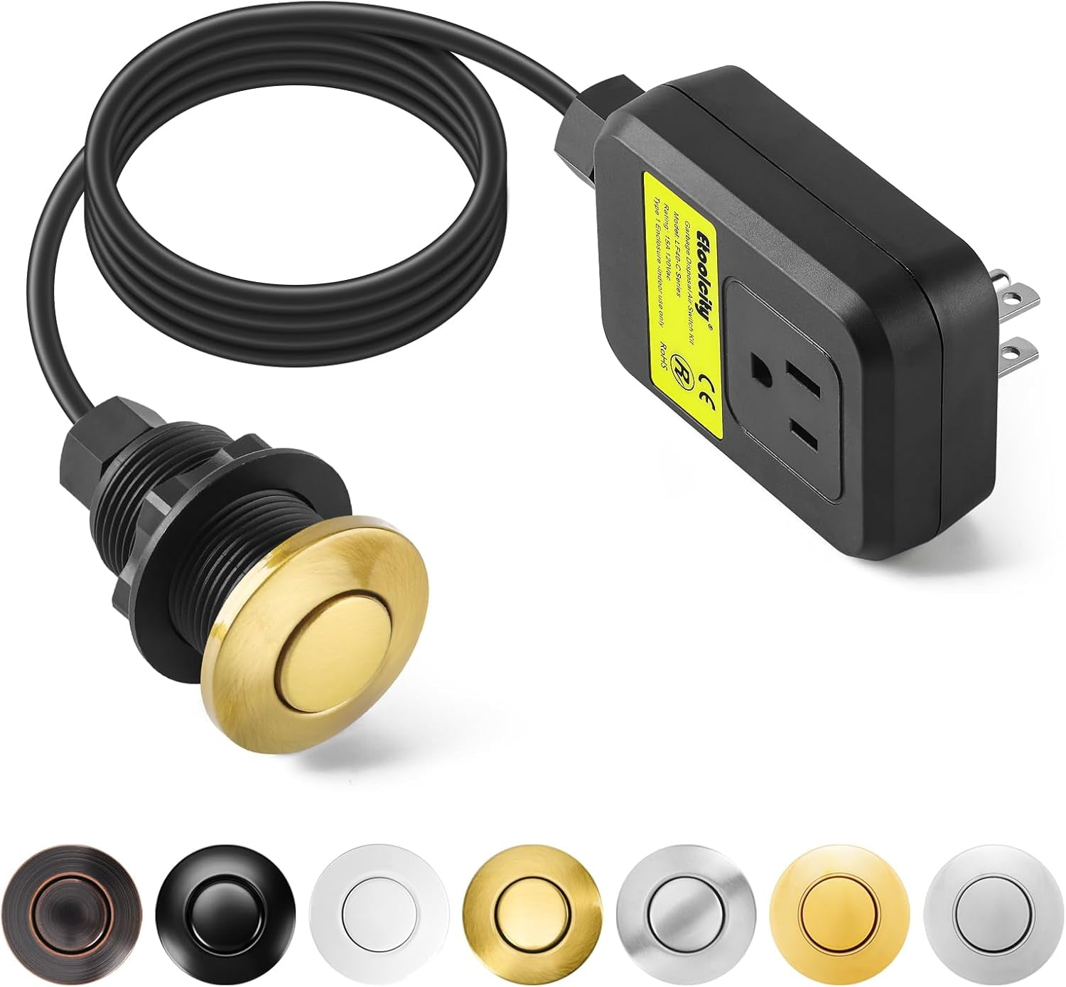 Garbage Disposal Air Switch Kit Sink Top Waste Disposal Stainless Steel ...