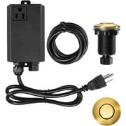 Garbage Disposal Air Switch Kit Sink Top Waste Disposal Single Short Stainless Steel Brushed Gold On/Off Air Button Food and Waste Disposals Part by Etoolcity