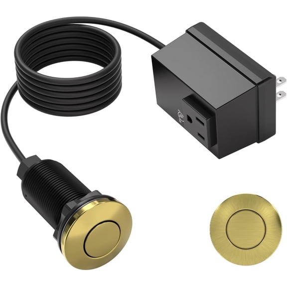 Garbage Disposal Air Switch Kit UL Listed Sink Top Push Button Switch for Food Waste Disposer, 3.6" Long On/Off Air Button (Matte Rose Gold)