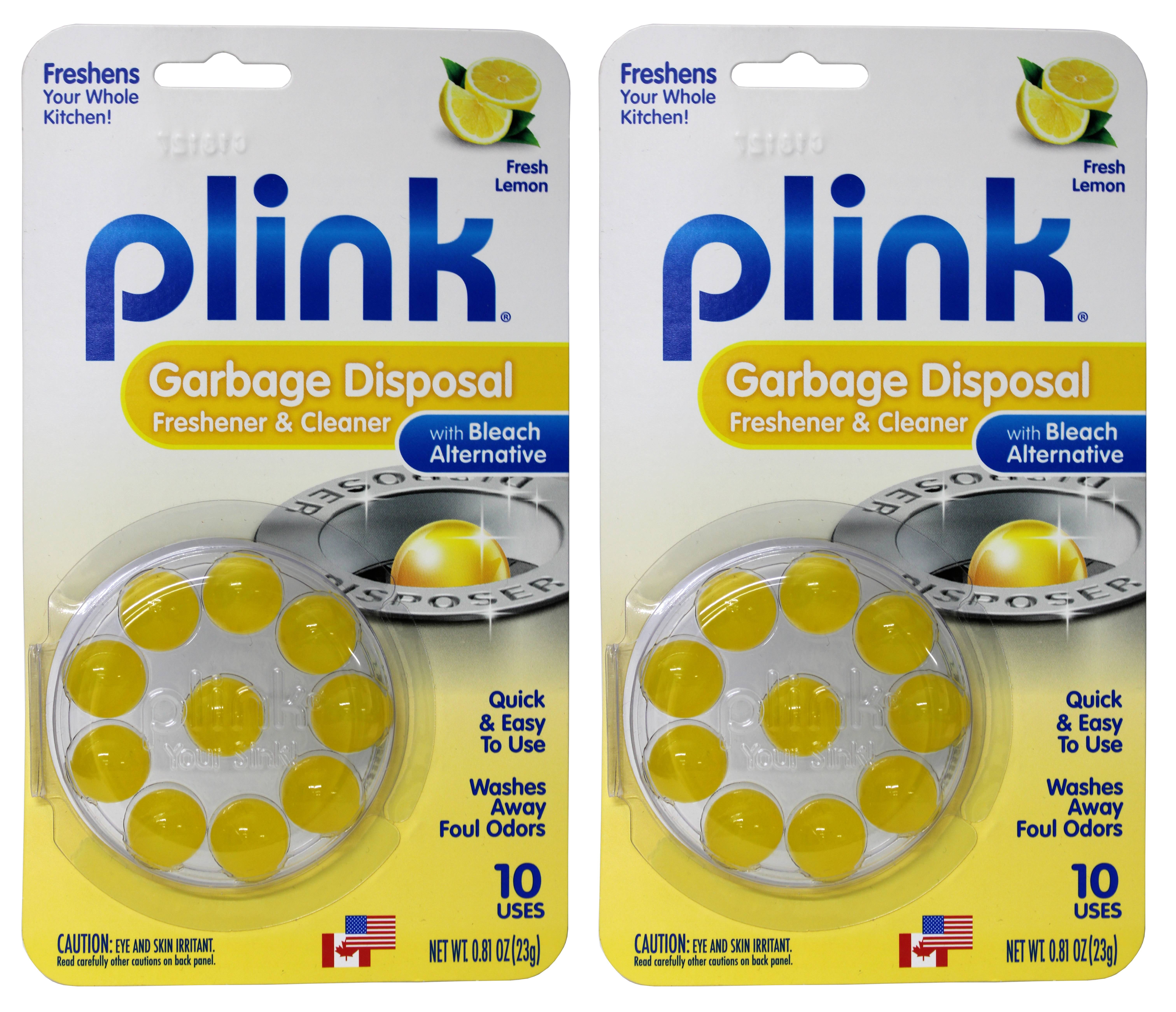 Garbage Disposal Cleaner and Deodorizer, Original Fresh Lemon Scent, Value 2-Pack for 20 Cleanings, Plink balls clean and deodorize kitchen sink.., By Plink