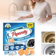 Garbage Disposal Cleaner and Deodorizer Tablets - 24 Pack, Powerful XXL Foaming Tablets, Citrus Scent Sink Cleaner and Deodorizer, Septic Safe Kitchen Drain Care, 1-Year Supply
