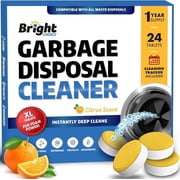 Garbage Disposal Cleaner and Deodorizer Tablets - 24 Pack, XL Citrus Foaming Tablet for Kitchen Sink Freshener, Drain Cleaner & Odor Eliminator - 1 Year of Sink Cleaning Supply