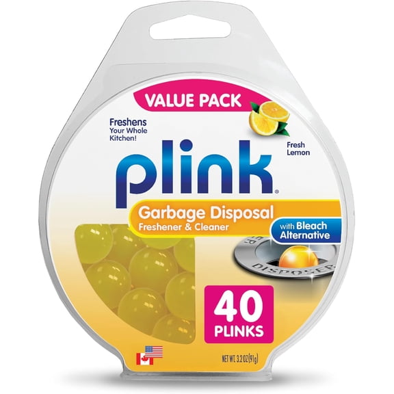 Garbage Disposal Cleaner, Freshener & Odor Removing Balls, Easy to Use, Fresh Lemon Scent, 40 Count