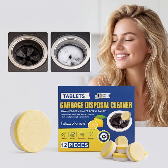 Garbage Disposal Cleaner Tablet, Multipurpose Odor Eliminator, Household Deodorizing Cleaning Tablet for kitchen and office