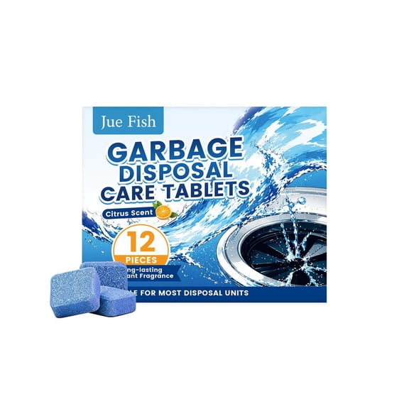 Garbage Disposal Cleaner Tablets - 12-Count Citrus Scented Foaming Cleaner for Sink