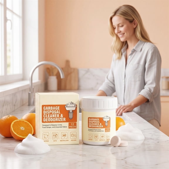 Garbage Disposal Cleaner Tablets,Food Residue Dissolving,Sink Deodorization,Pipeline Protection,Dissolvable Cleansing Tabs for Kitchen Waste Units,Drain Systems and Household Sanitary Maintenance