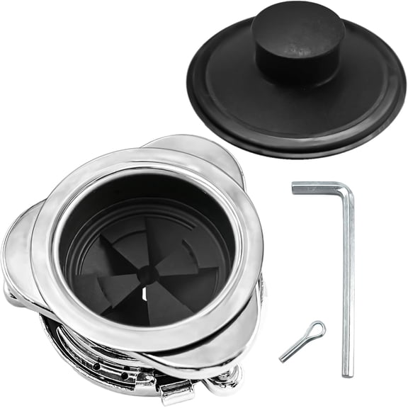 Garbage Disposal Flange Kit with Stopper for InSinkErator,3 Bolt Mount Stainless Steel Kitchen Sink Flange Parts and Stopper Compatible with InSinkErator Models Garbage Disposal(110mm)
