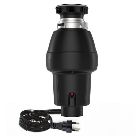 Garbage Disposal, Food Garbage Disposal with Power Cord, Stainless Steel Grinding System, Continuous Feed Compact Garbage Disposals (1/2 HP (Matte Black))