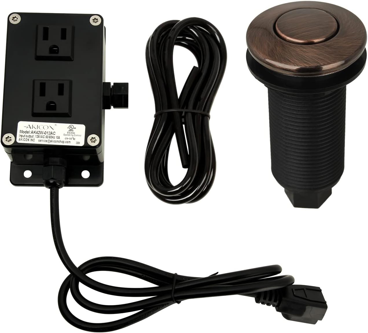 Garbage Disposal Kitchen Air Switch Kit, Dual Outlet Sink Top/Counter