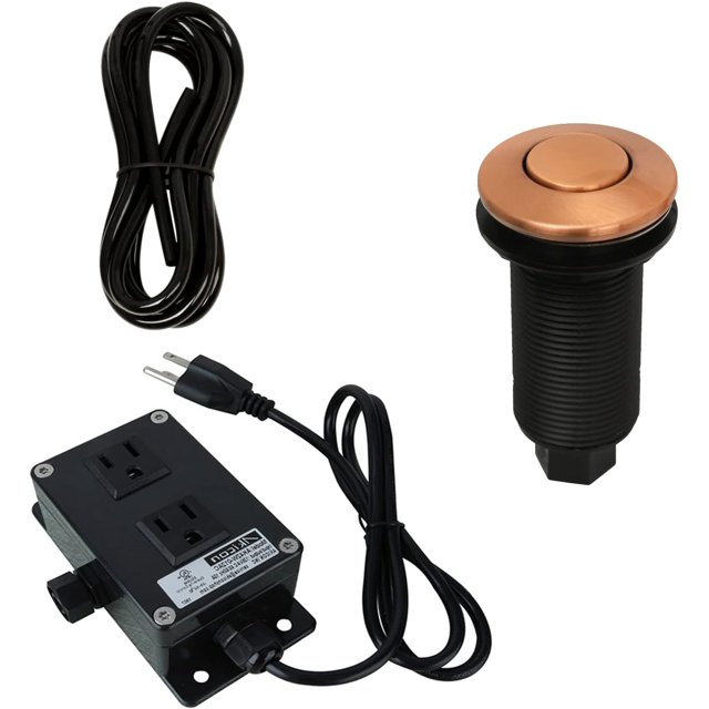 Garbage Disposal Kitchen Air Switch Kit, Dual Outlet Sink Top/Counter