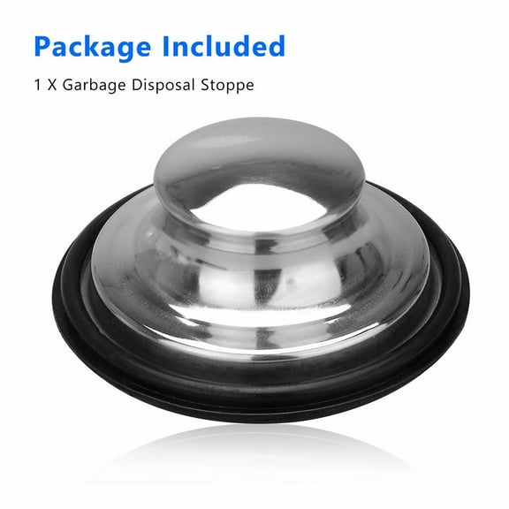 Garbage Disposal Stopper for Kitchen Sink Drain Stainless Steel and Rubber Construction Fits Insinkerator and More