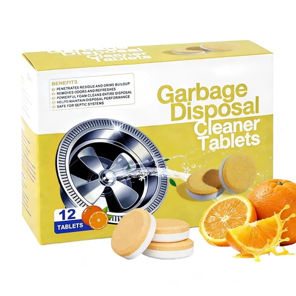 Garbage Disposal Supplies, Foaming Sink Grind Chamber Maintenance, 12 Pack, Natural Freshness for Kitchen Sink, Home Plumbing Helpers