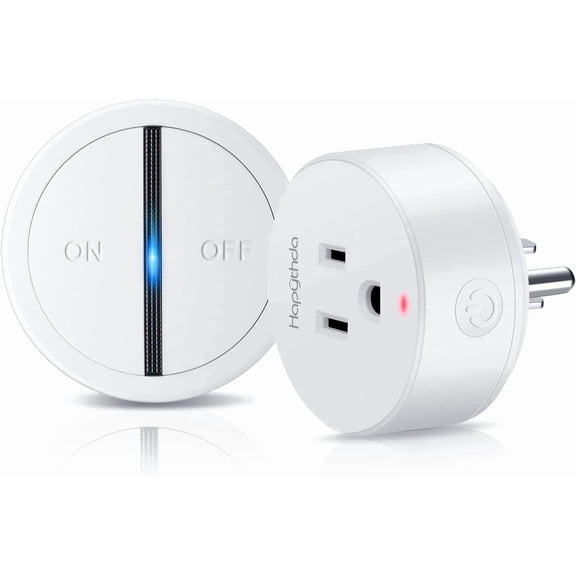 Control Outlet Switch, Wireless Control Outlet Switch, Disposal Button with 15A/1500W/4000V Anti-Surge for 500ft RF Range Magnetic Base Smart Plugs