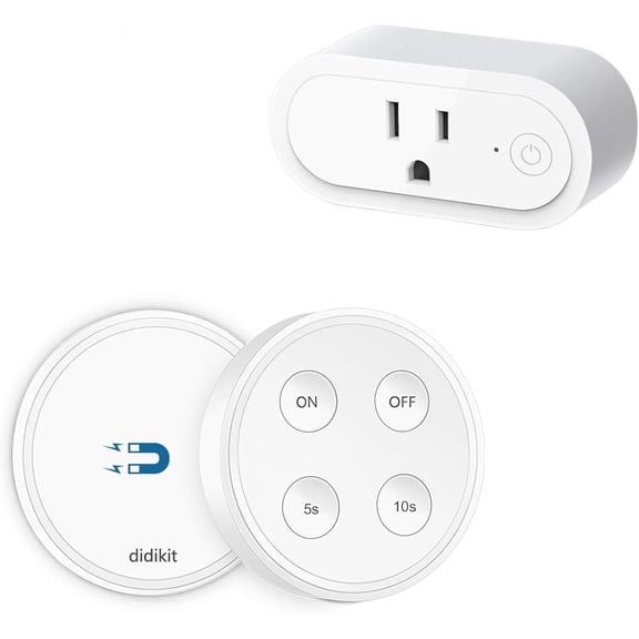 Garbage Disposal Wireless Switch Kit, Sink Top Waste Disposal On/Off Switch Remote with 5s/10s Timer, Air Switch Replacement for Waste Food Disposer Up to 1HP, 16A/1800W, White