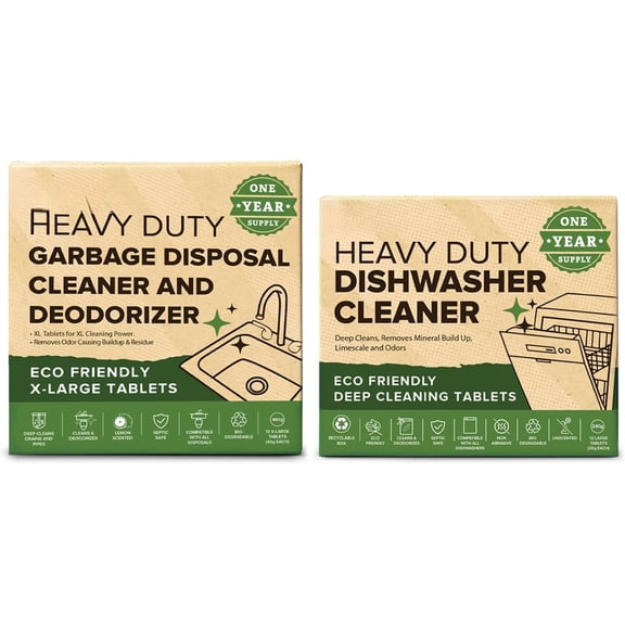 Garbage Disposal and Dishwasher Cleaning and Deodorizing Tablets Bundle - 12 Months