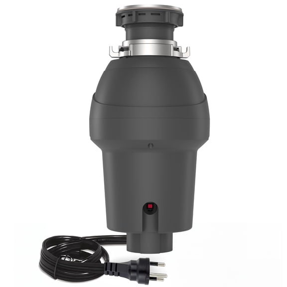 Garbage Disposal with Air Switch, 1HP Continuous Feed Disposer Ultra-Quiet Motor Stainless Steel Food Waste Grinder for Kitchen Sink