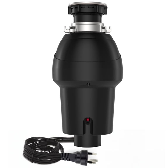 Garbage Disposal with Power Cord, Standard Series, 3/4HP Continuous Feed, Quiet Stainless Steel Grind, Black