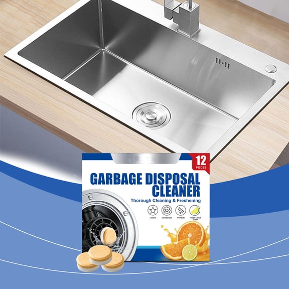 Garbage Disposer Cleaning Tablets, Kitchen Sink Deodorizer and Odor Remover for Food Waste Disposals, Easy Drop Automatic Deep Cleaning Fresh Fruity Scent for Homes Restaurants Offices