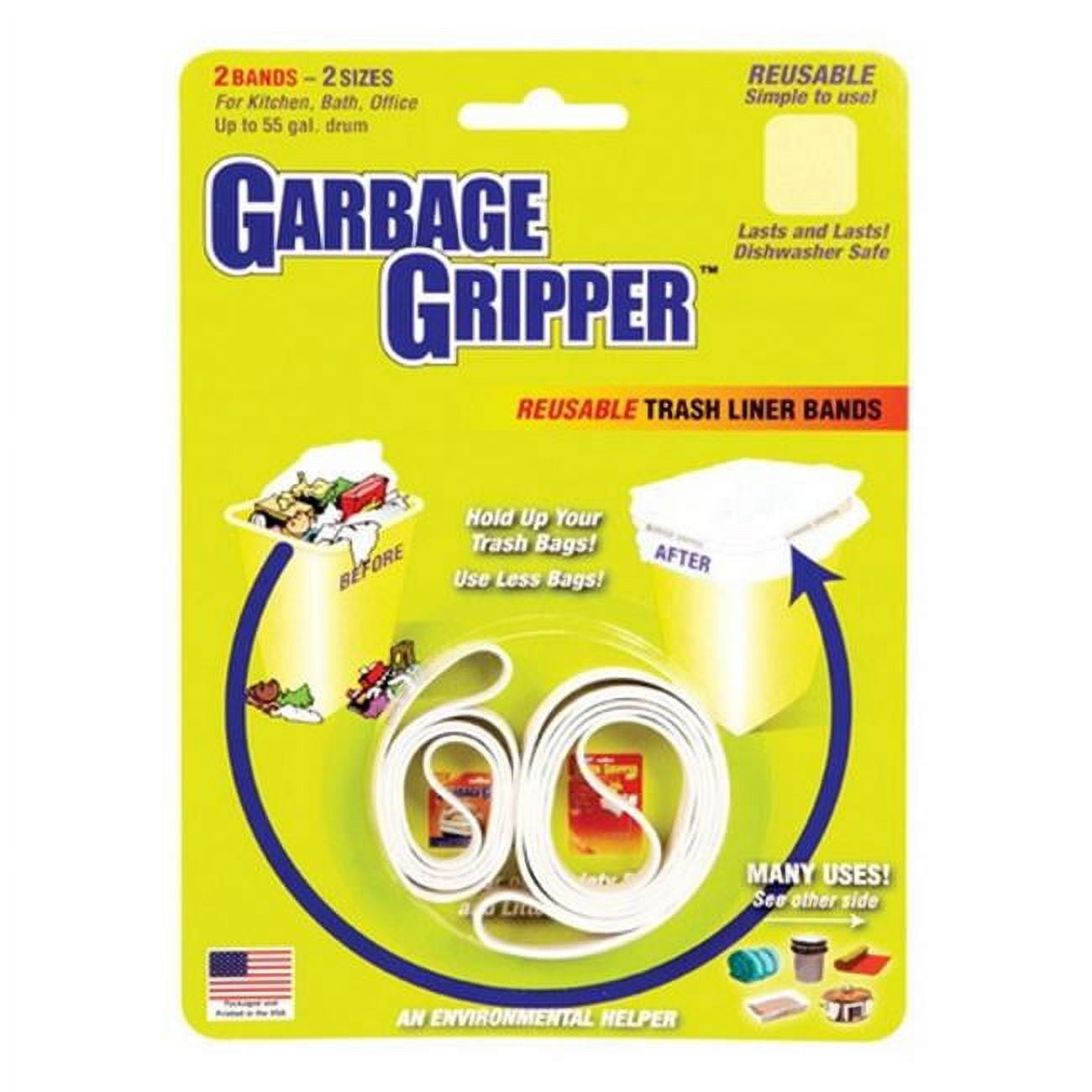 Garbage Gripper Trash Liner Bands Rubber Pack of 24