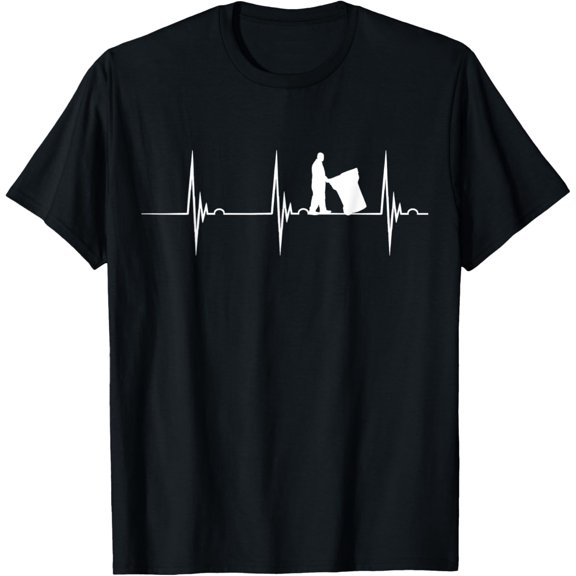 Garbage Man Heartbeat EKG Pulse Trash Garbage Rubbish T-Shirt100%cotton
