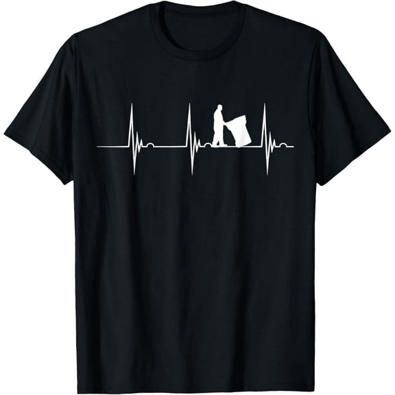Garbage Man Heartbeat EKG Pulse Trash Garbage Rubbish T-Shirt100%cotton