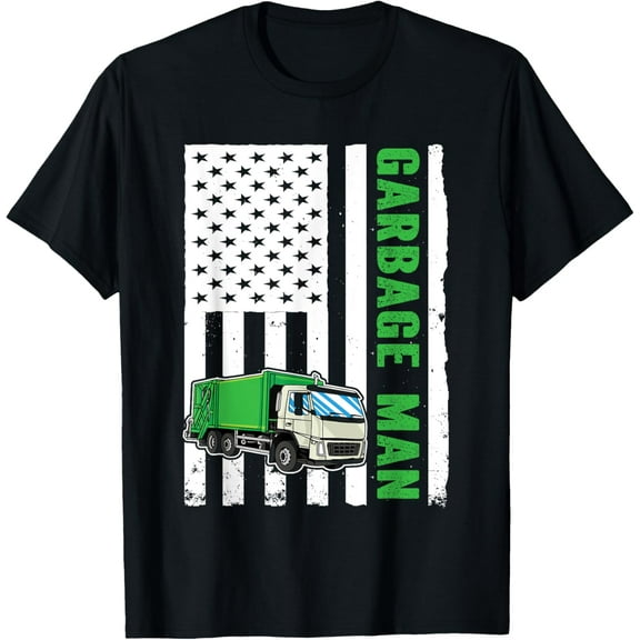 Garbage Man US Flag Garbage Truck T-Shirt