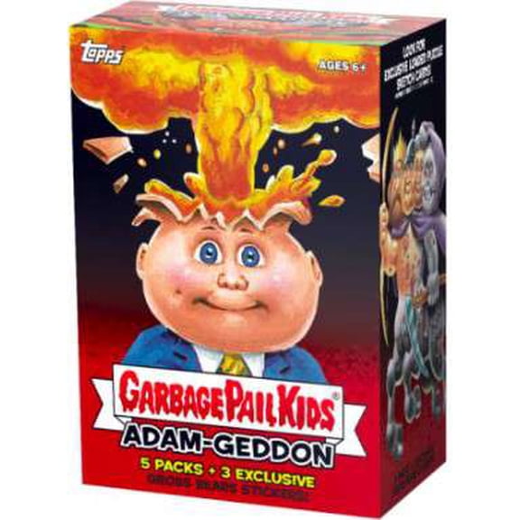 Garbage Pail Kids 2017 Adam-geddon Trading Sticker Card Blaster Box (5 packs + 3 Gross Bear Stickers)