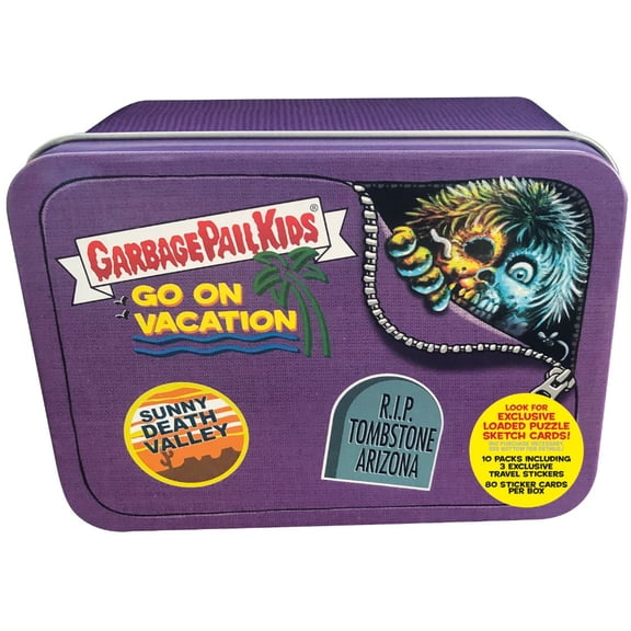 Garbage Pail Kids 2021 Series 2 GPK Goes on Vacation Suitcase Trading Card Tin (Purple)