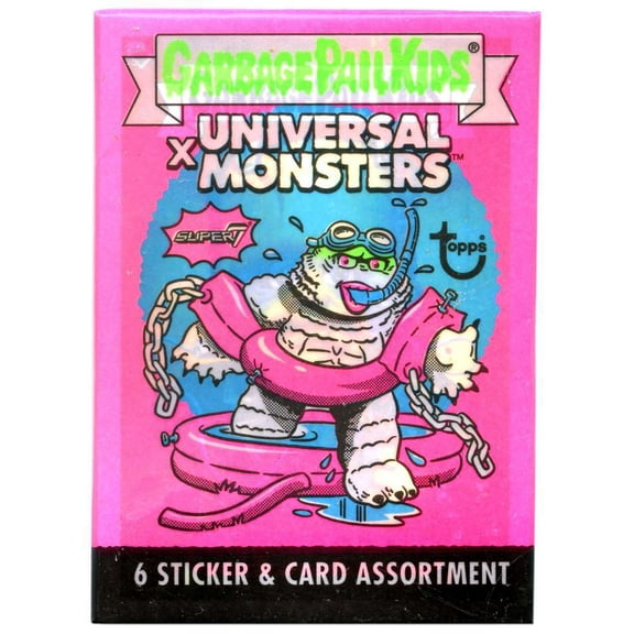 Garbage Pail Kids X Universal Monsters Trading Card Wax Pack (6 Sticker / Cards)