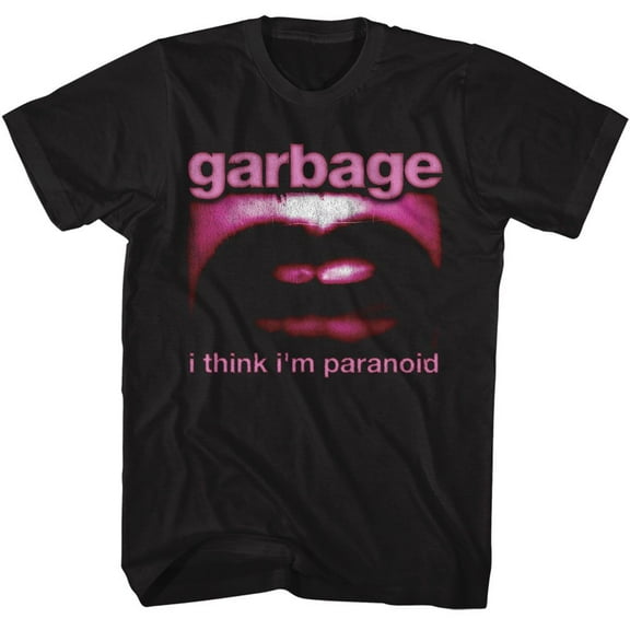 Garbage Paranoid Mouth Black Adult T-Shirt 2Xlt