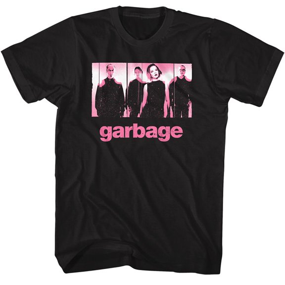 Garbage Pink Offset Black Adult T-Shirt