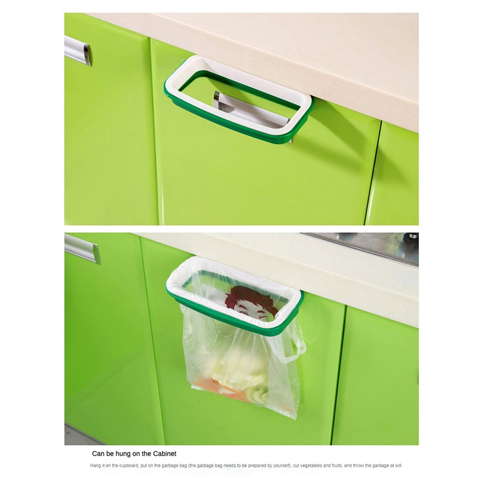 Garbage Rack Hanging Behind The Door To Store Kitchen Garbage
